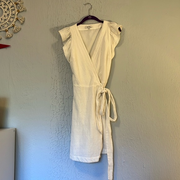 Madewell White Cotton Wrap Mini Dress - Picture 3 of 3